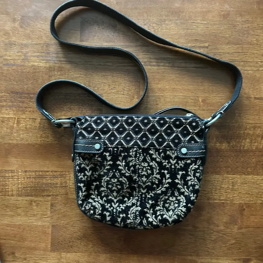 Vintage-Inspired Boho Floral Fossil Crossbody